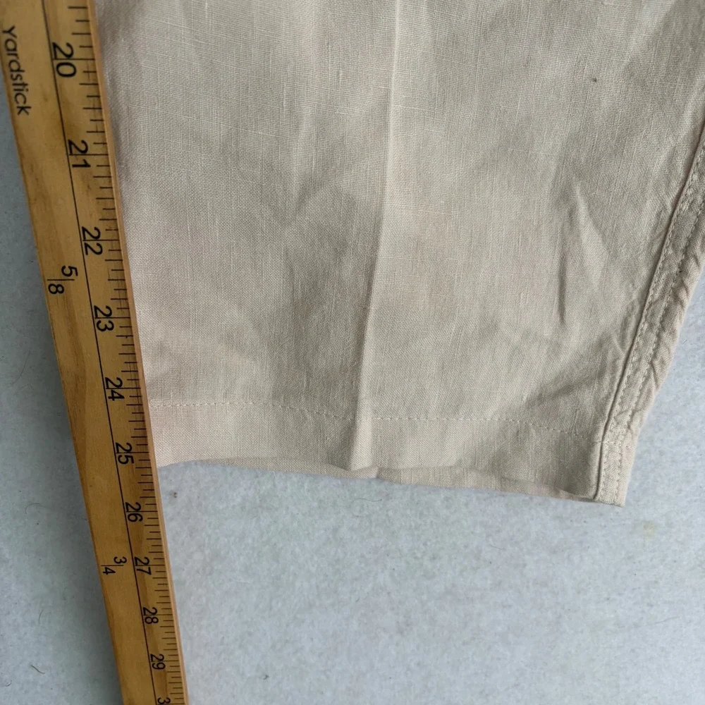Todd Snyder NY Linen Beach Pants Men XL Oatmeal Natural Drawstring Cropped